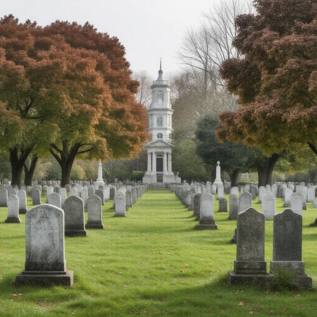 Click to view larger image AI-created image of Phillips Academy Cemetery, Andover, Massachusetts