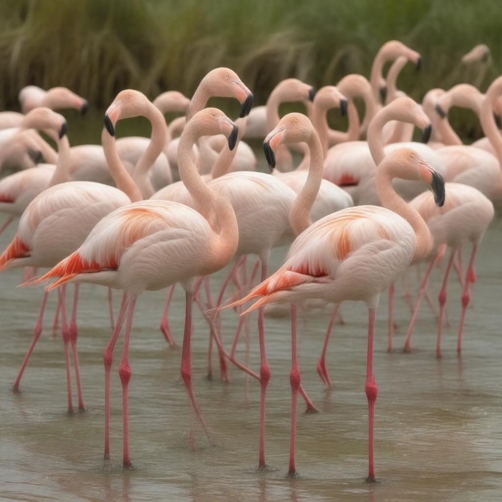 Click to view larger image AI-created image of Phoenicopteriformes