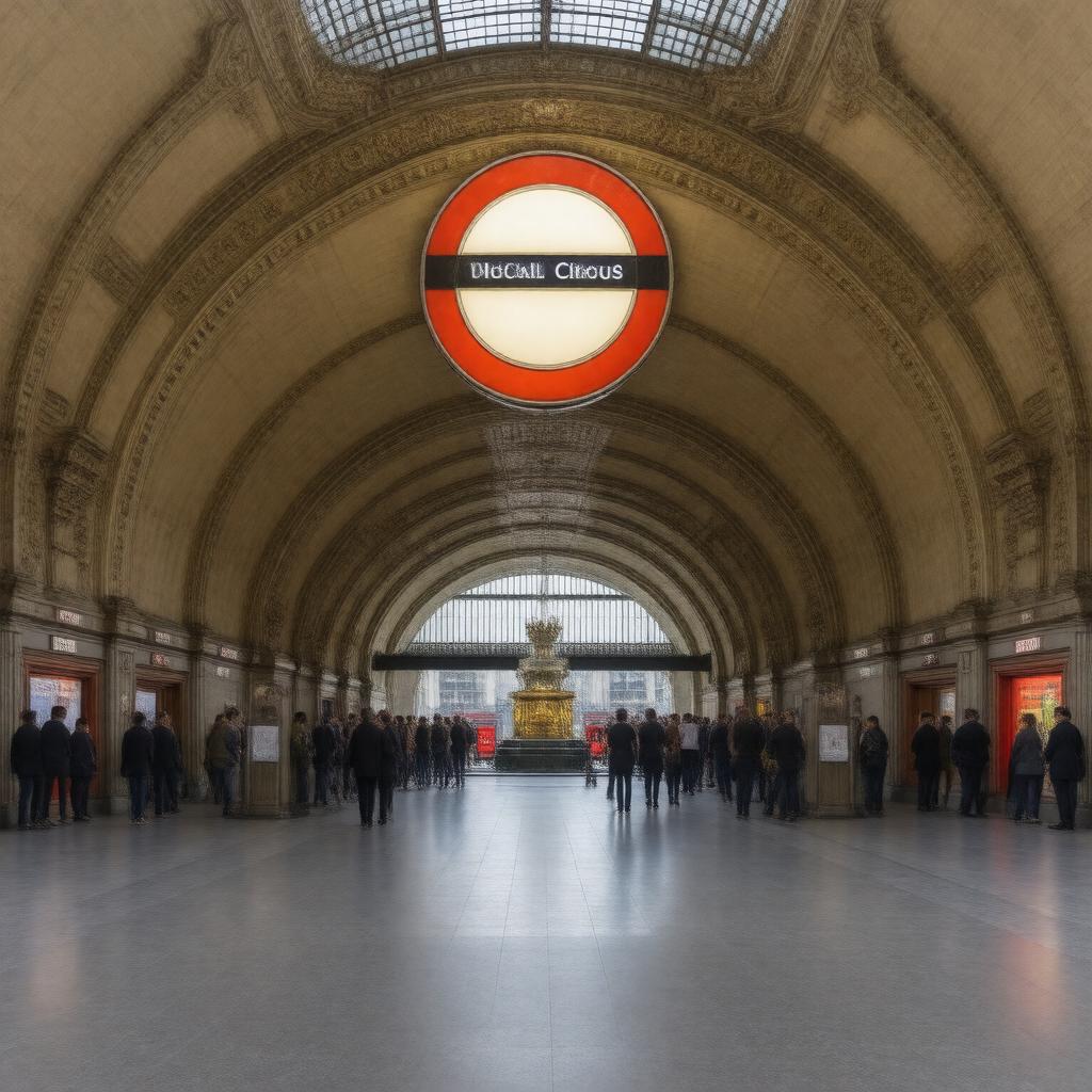 AI-created image of Piccadilly Circus tube station