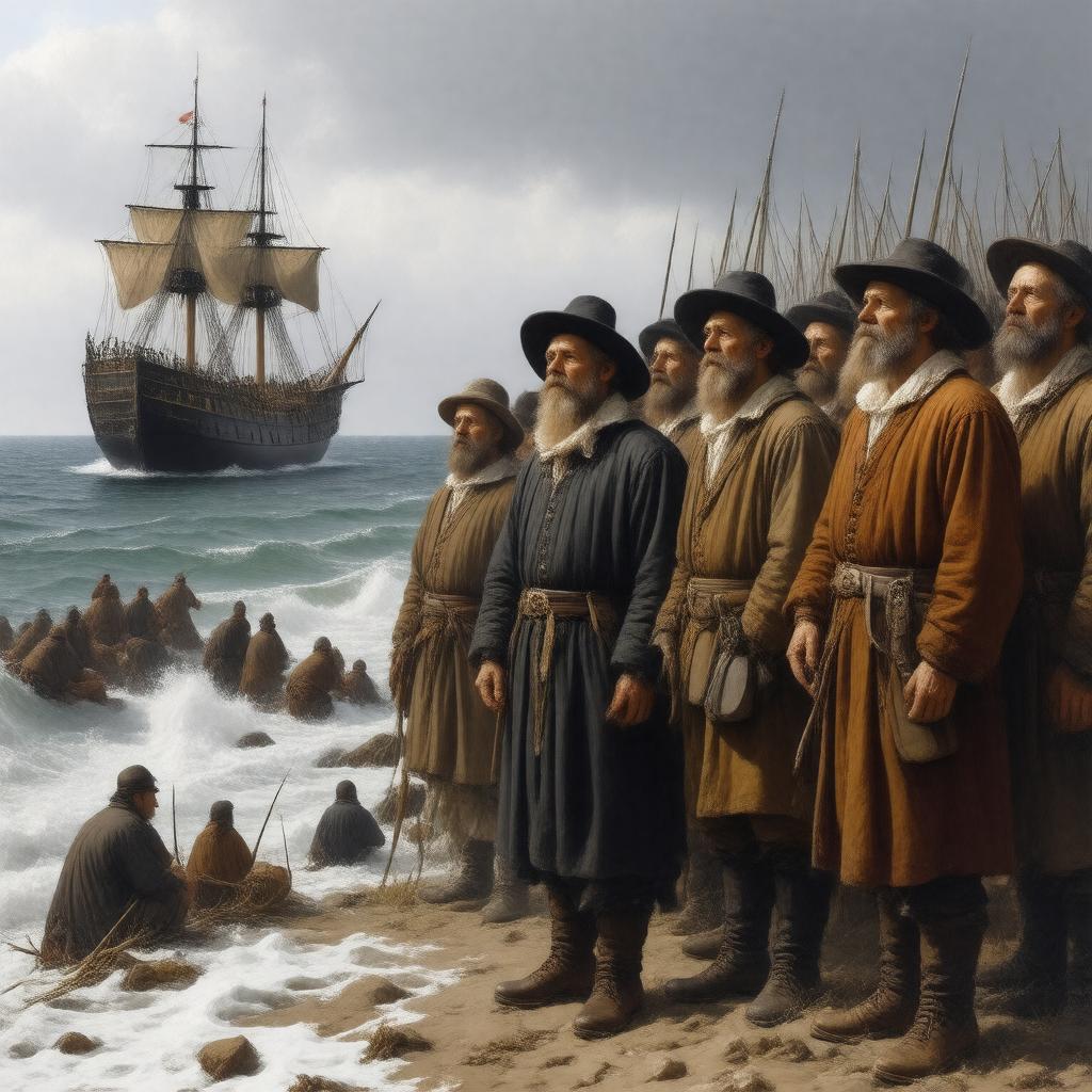 AI-created image of Pilgrims (1620)