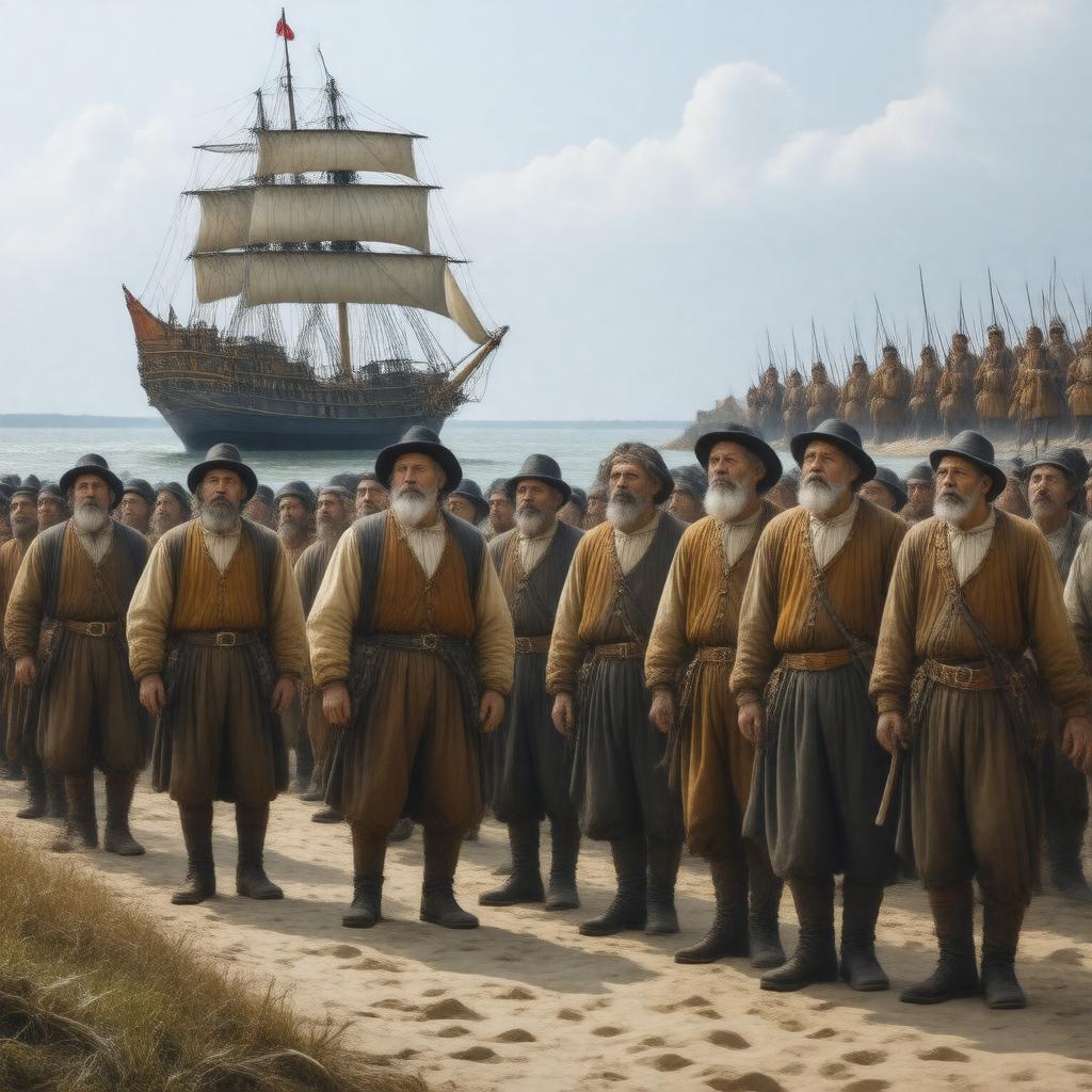 AI-created image of Pilgrims (early 17th century)