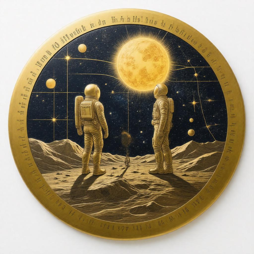 Click to view larger image AI-created image of Pioneer plaque