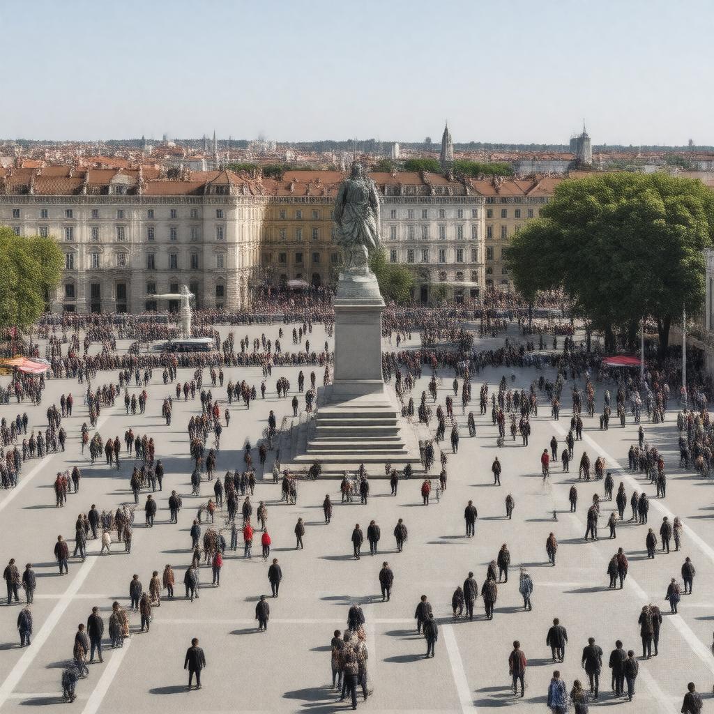 Click to view larger image AI-created image of Place Bellecour