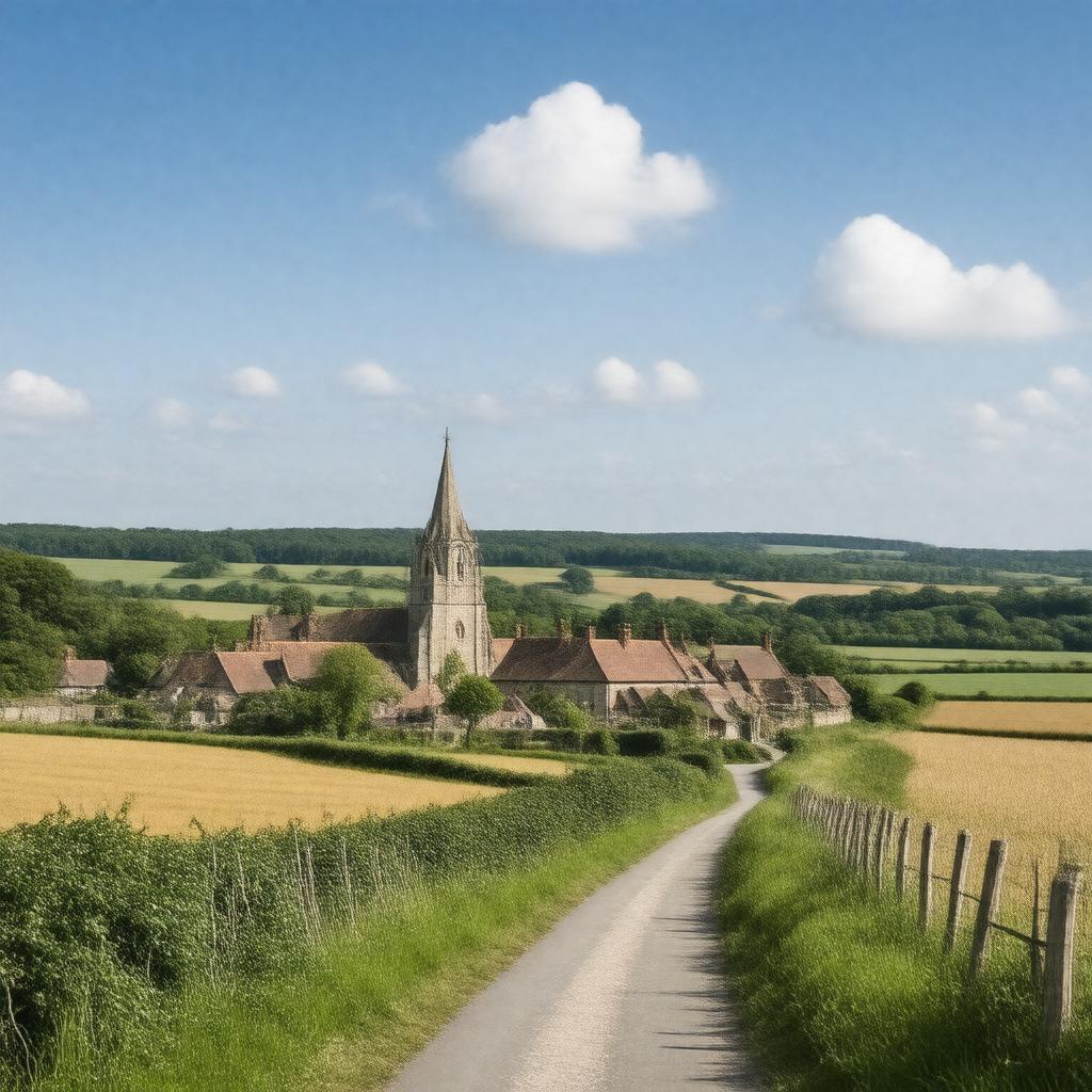 AI-created image of Playford, Suffolk, England