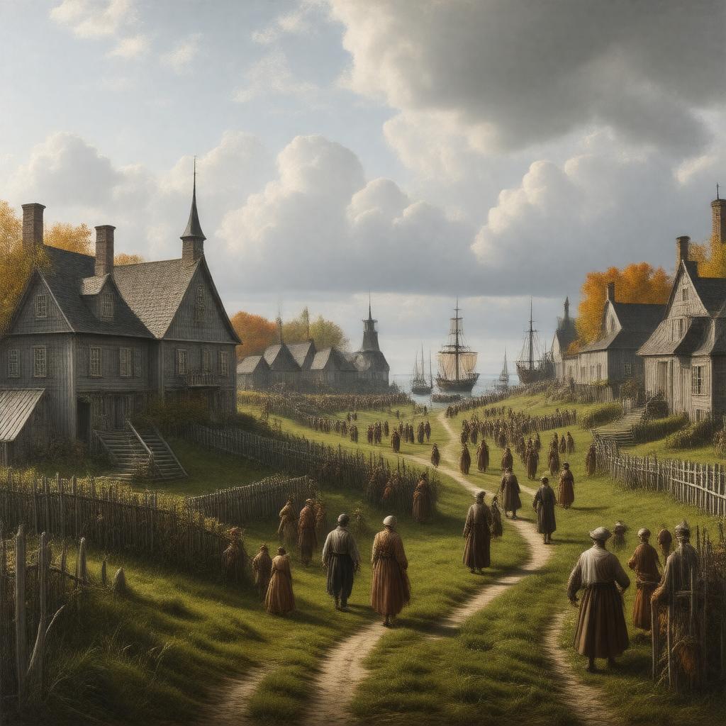 AI-created image of Plymouth Colony, Massachusetts