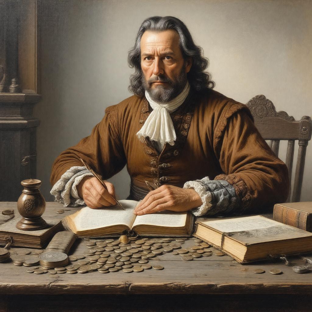 Click to view larger image AI-created image of Plymouth Colony Treasurer