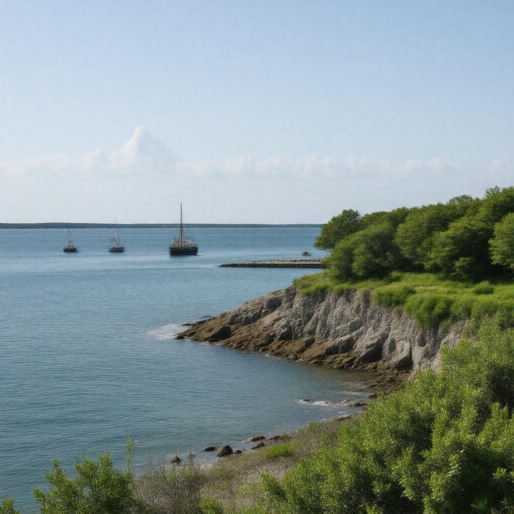 Click to view larger image AI-created image of Plymouth Harbor