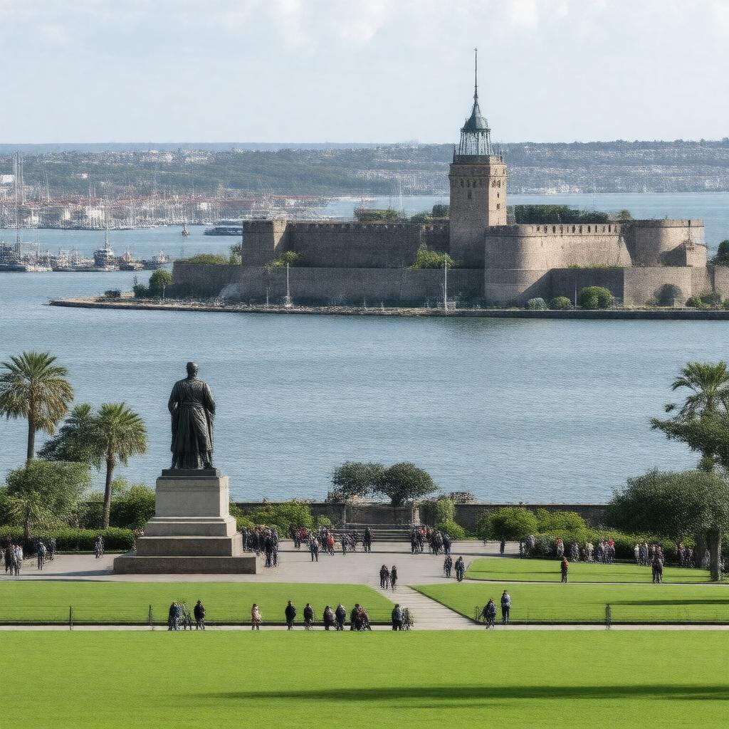 Click to view larger image AI-created image of Plymouth Hoe