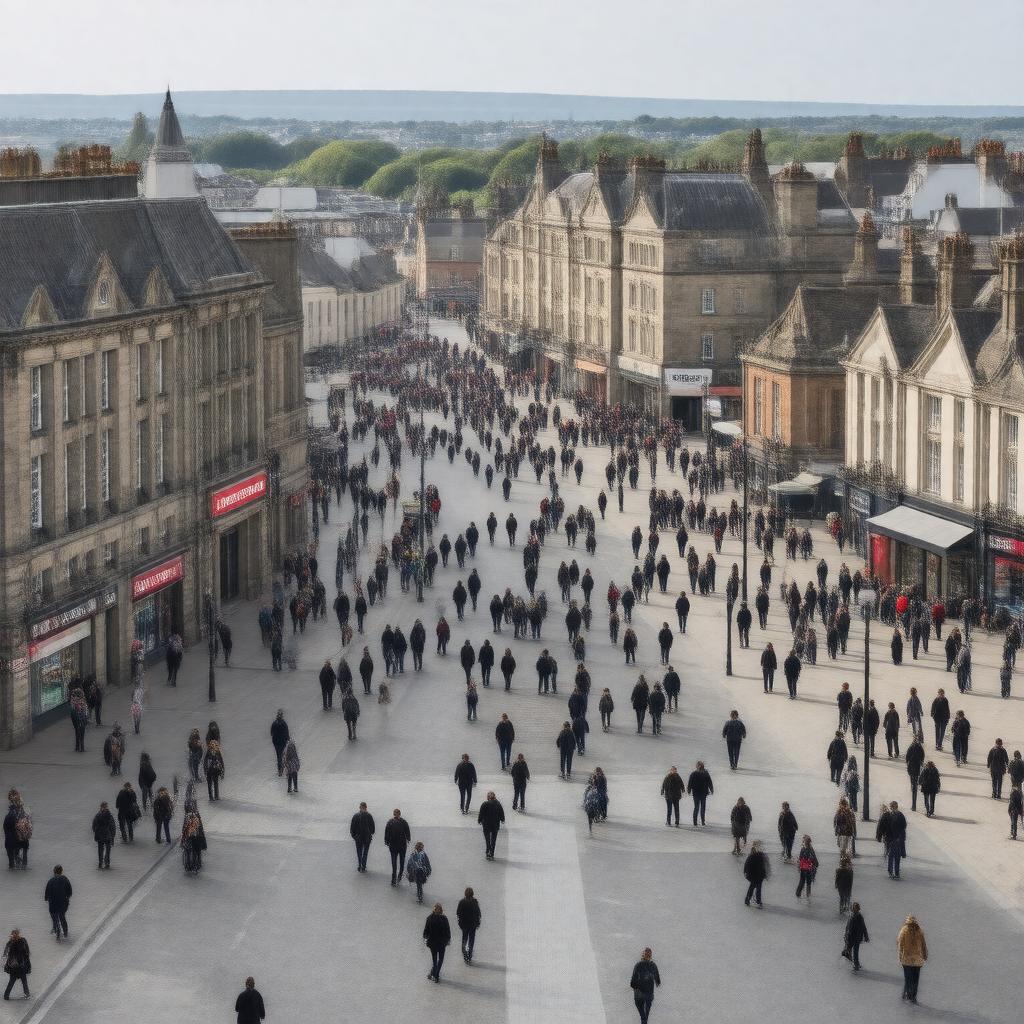 AI-created image of Plymouth city centre