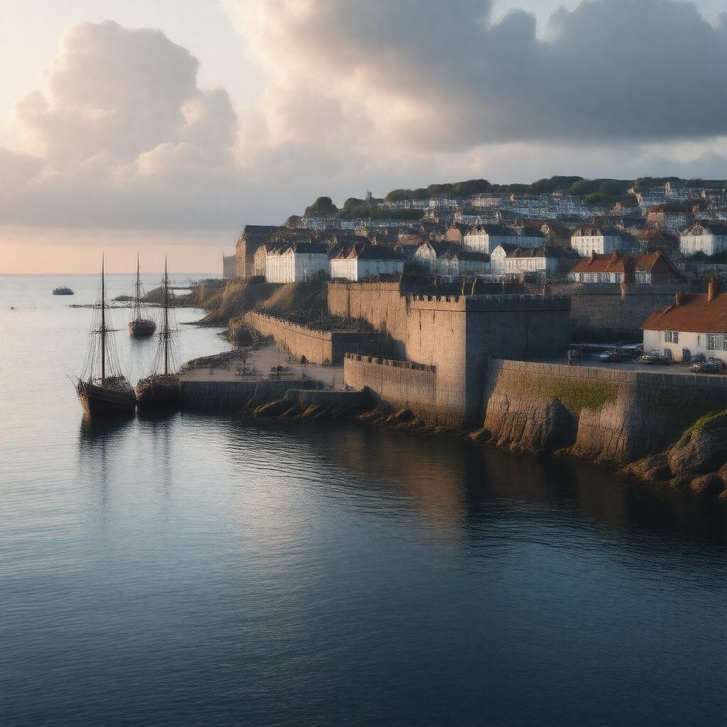 AI-created image of Plymouth waterfront