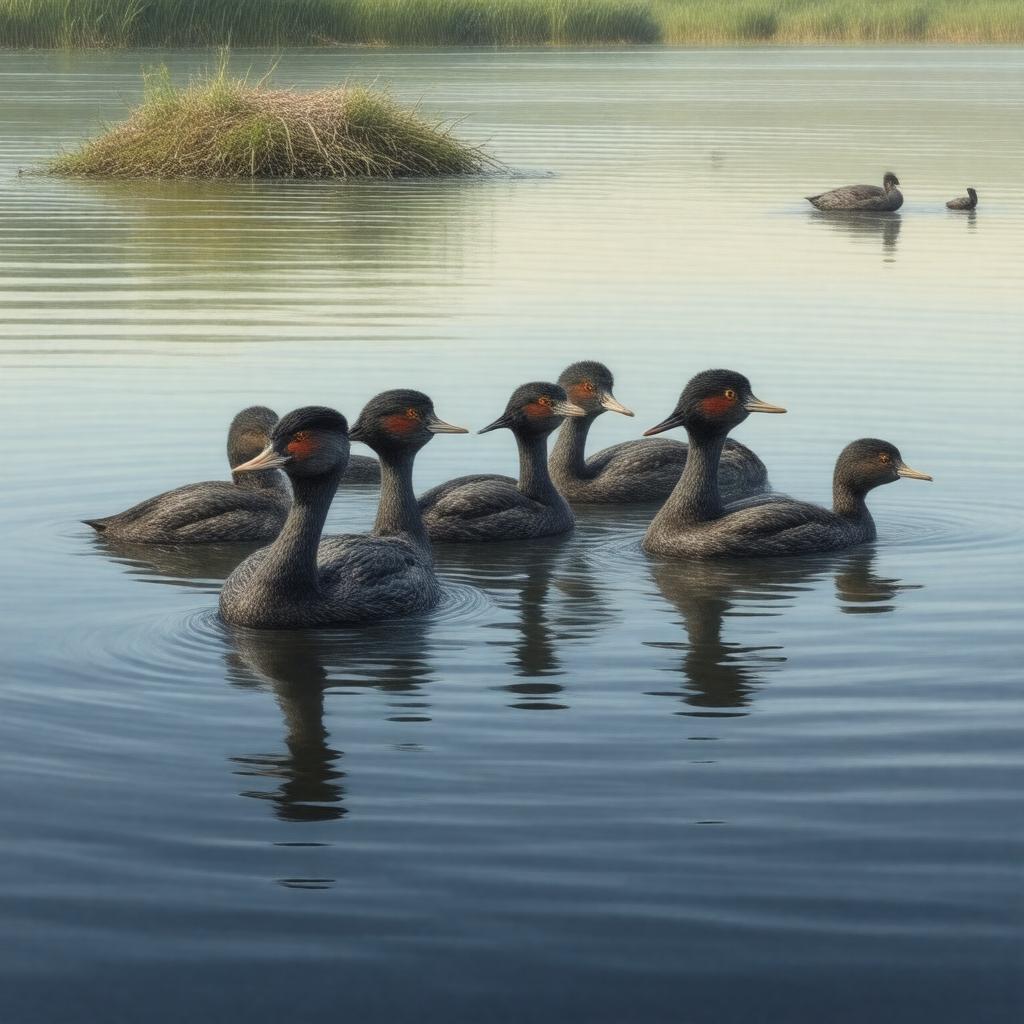 Click to view larger image AI-created image of Podicipediformes