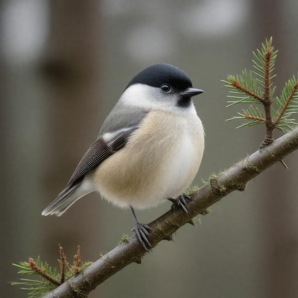 Click to view larger image AI-created image of Poecile montanus