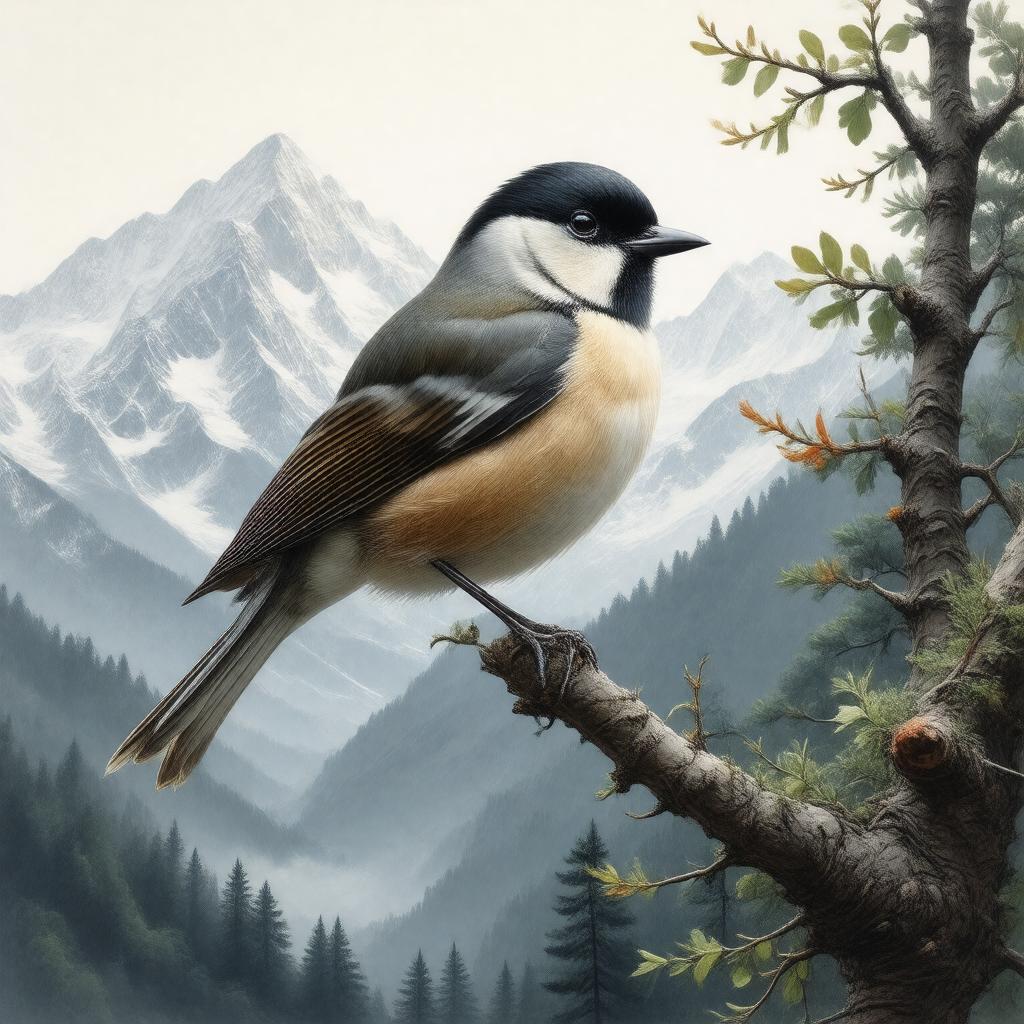 AI-created image of Poecile superciliosus