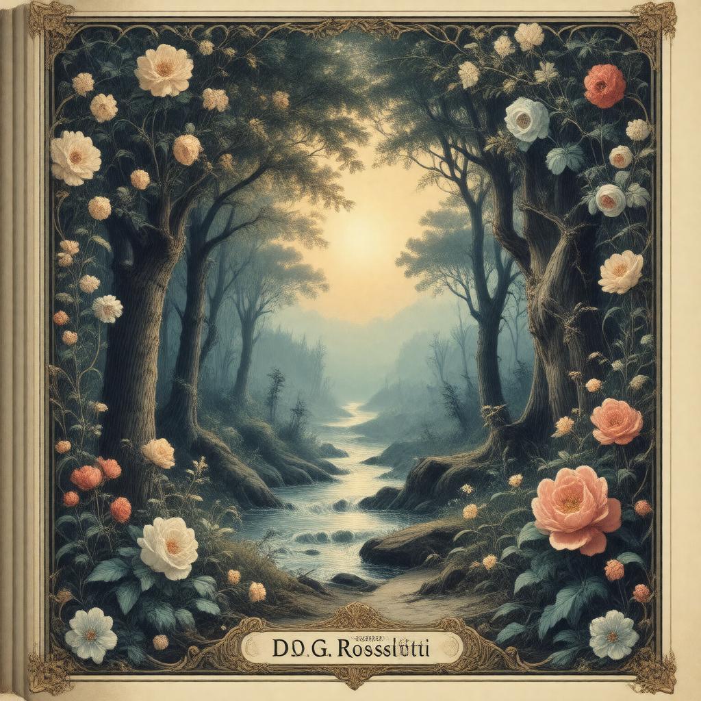 AI-created image of Poems by D.G. Rossetti (1870)