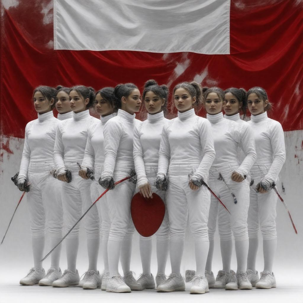AI-created image of Poland fencing team