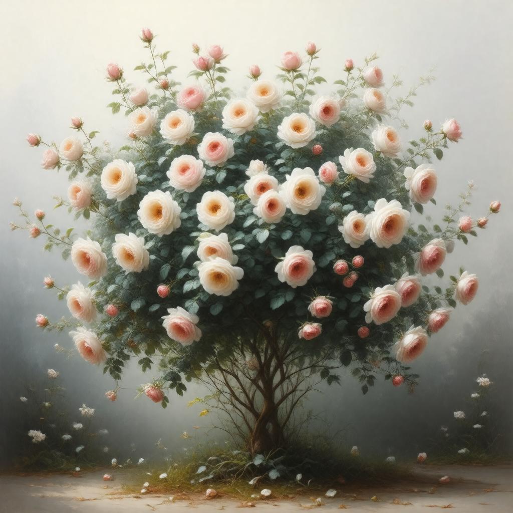 AI-created image of Polyantha rose