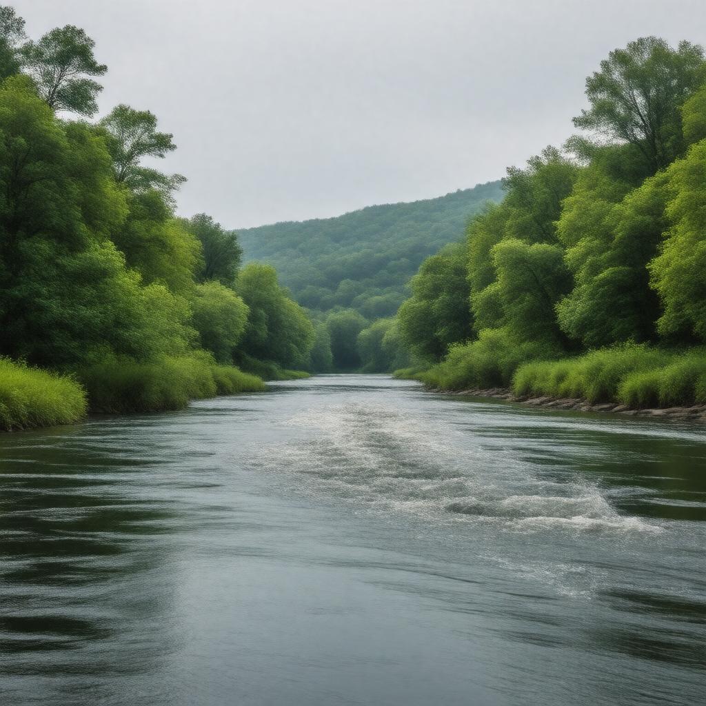 AI-created image of Pomperaug River