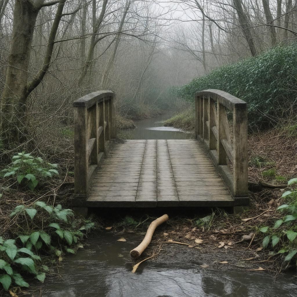AI-created image of Poohsticks Bridge