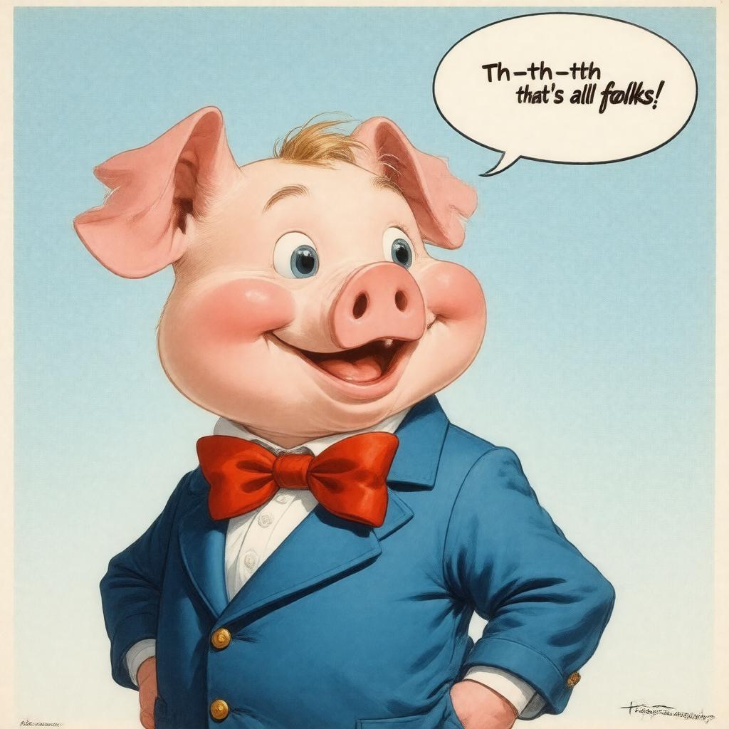 AI-created image of Porky Pig