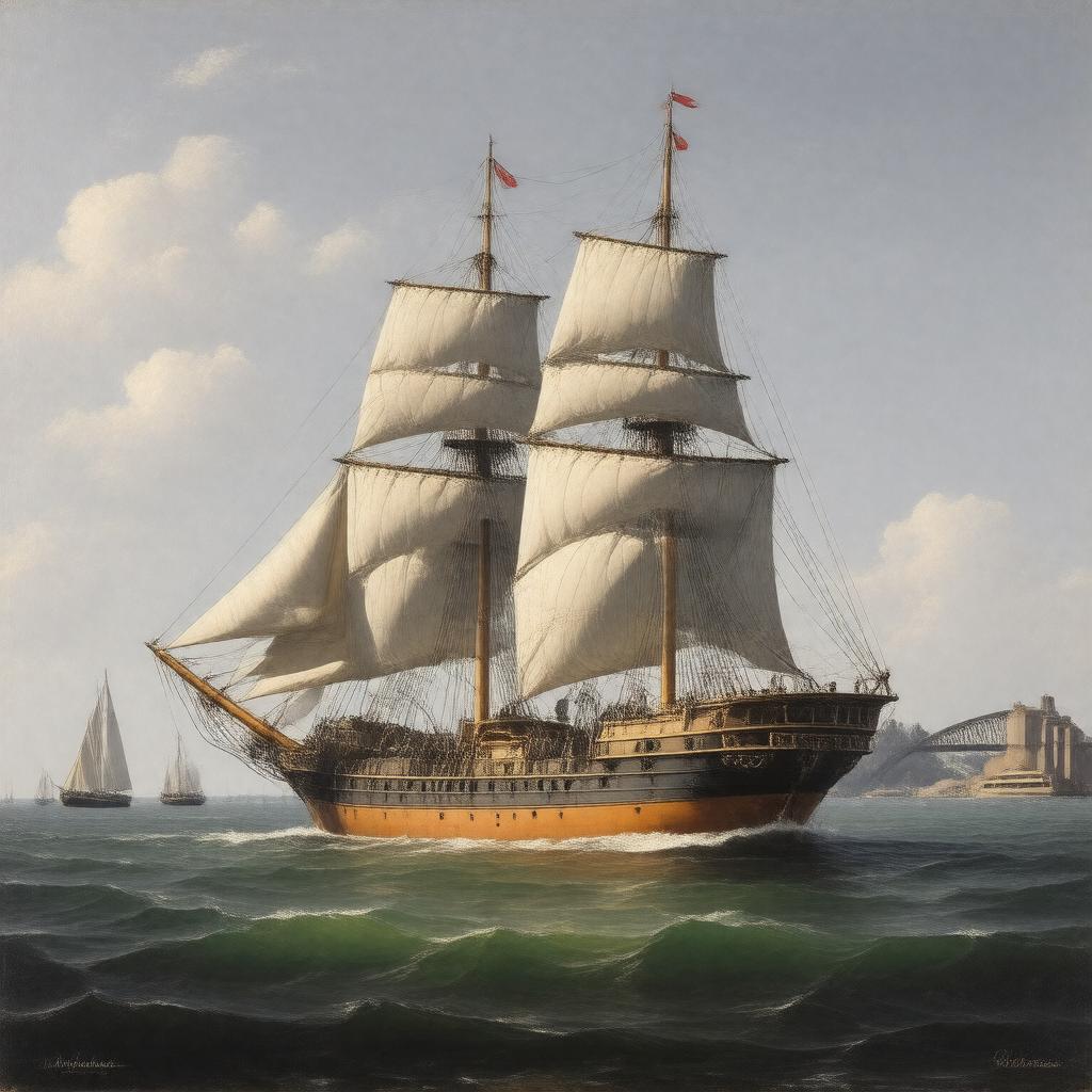 Click to view larger image AI-created image of Port Nicholson (Sydney shipowner John Nicholson)