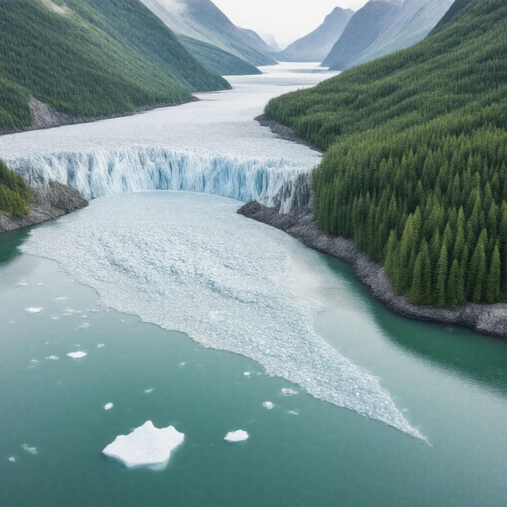 Click to view larger image AI-created image of Portage Glacier