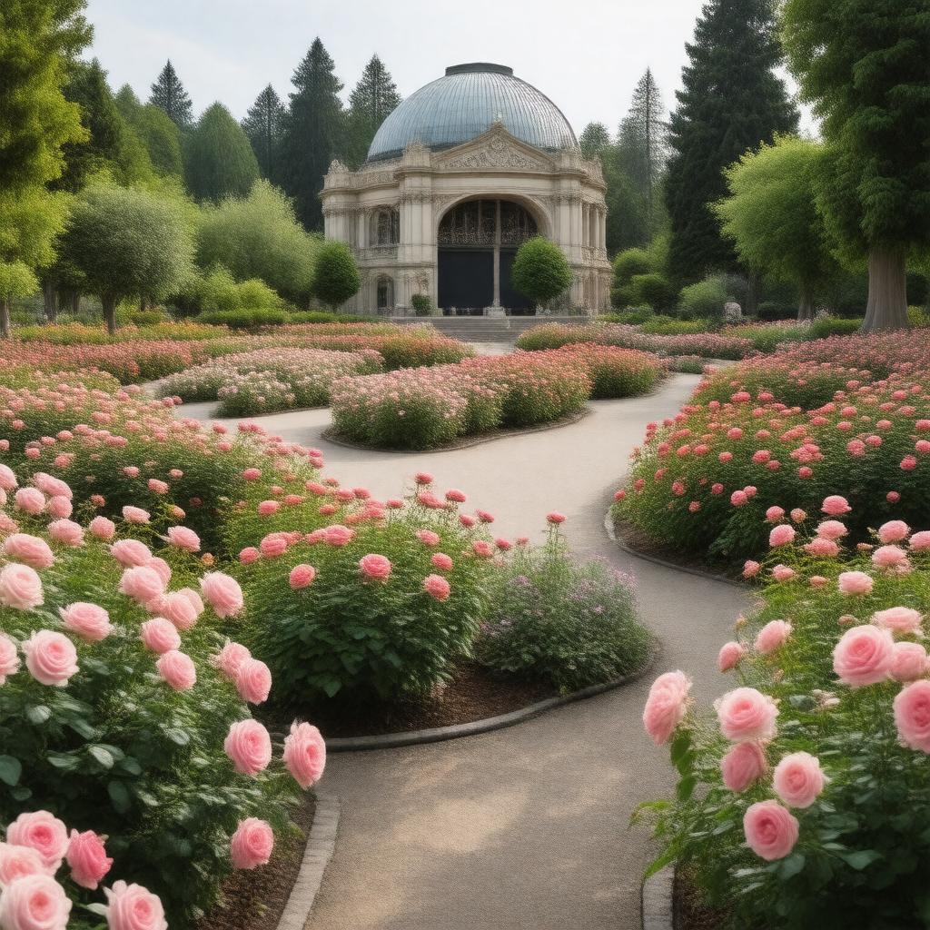 AI-created image of Portland International Rose Test Garden