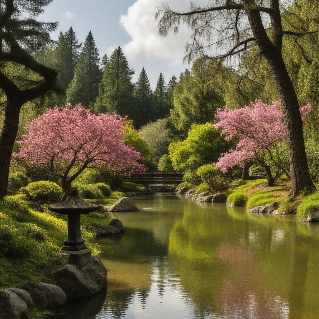 AI-created image of Portland Japanese Garden
