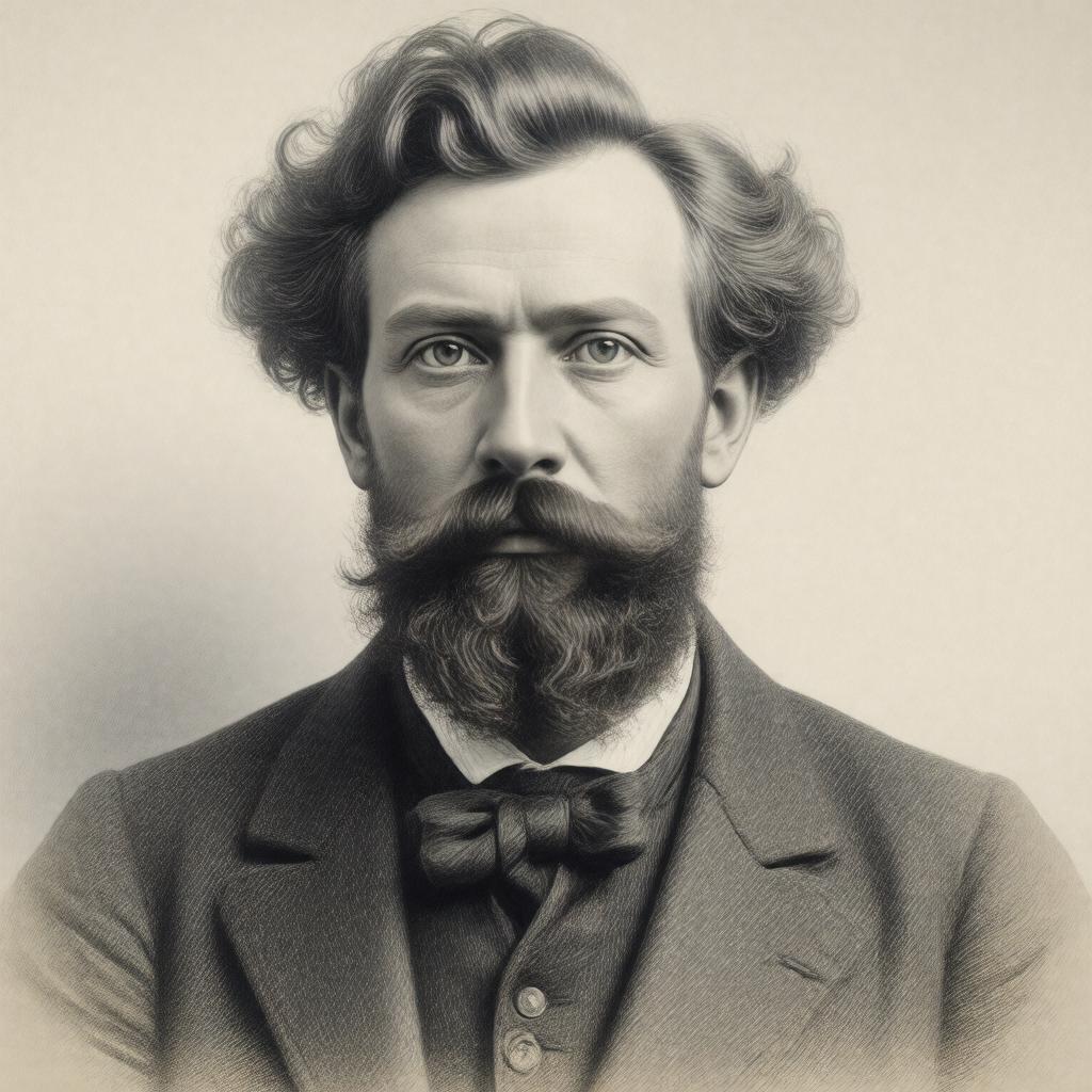 Click to view larger image AI-created image of Portrait of William Morris by Frederick Hollyer
