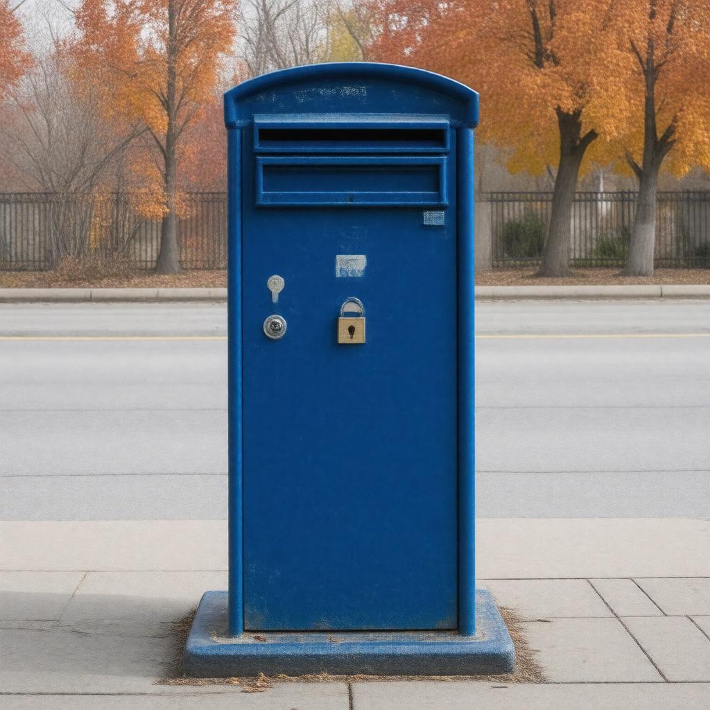 Click to view larger image AI-created image of Postal Service Blue Box