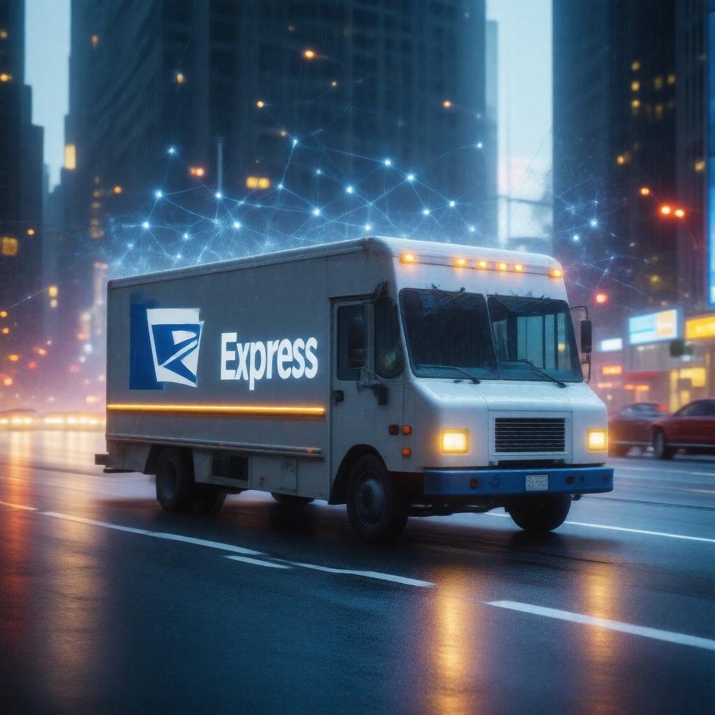 Click to view larger image AI-created image of Postal Service Express Mail