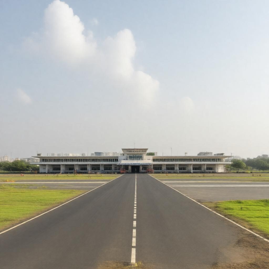Click to view larger image AI-created image of Prayagraj Airport