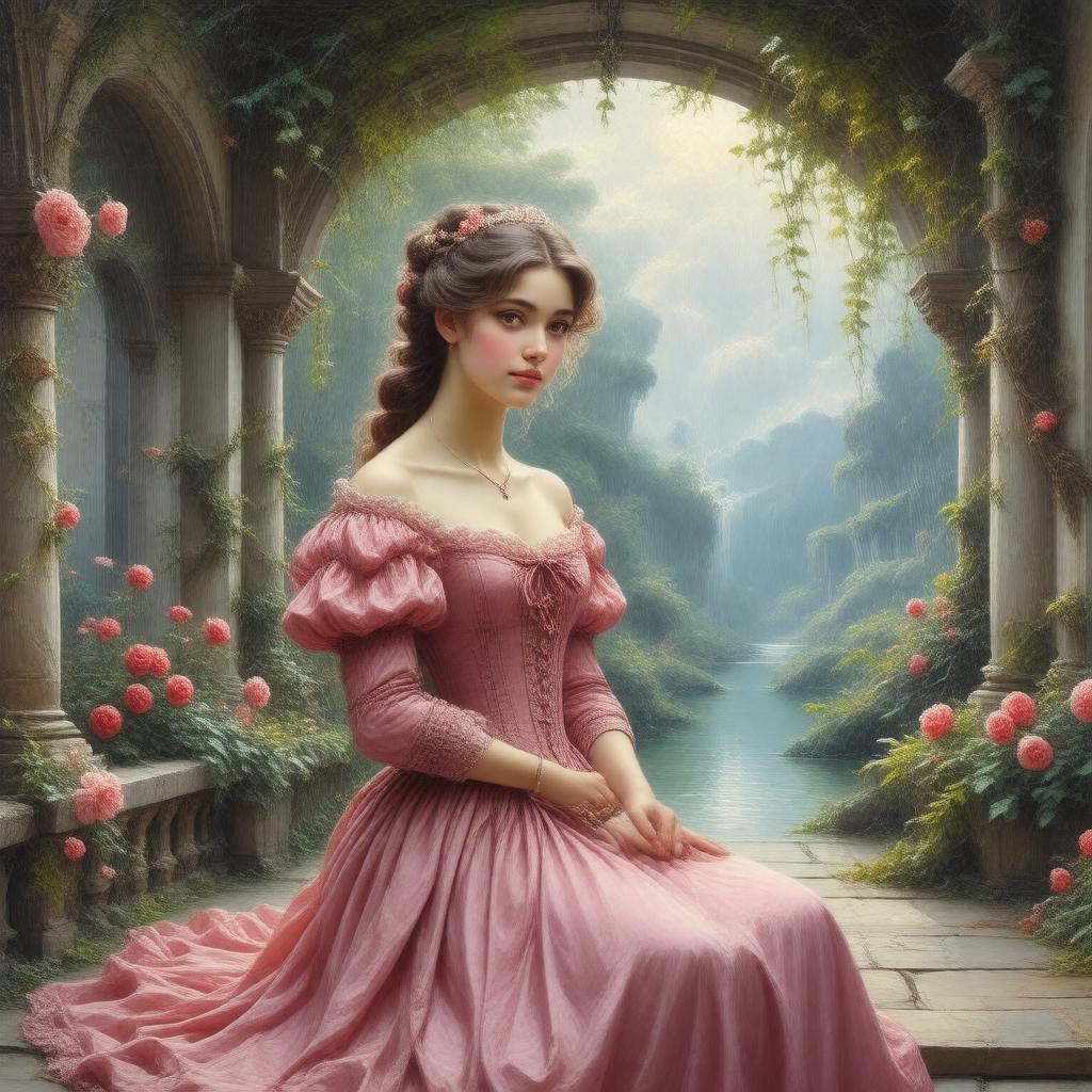 AI-created image of Pre-Raphaelite