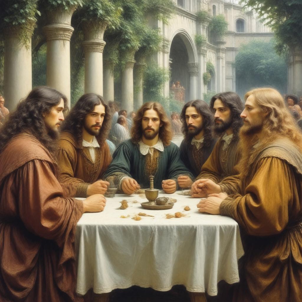 AI-created image of Pre-Raphaelite artists