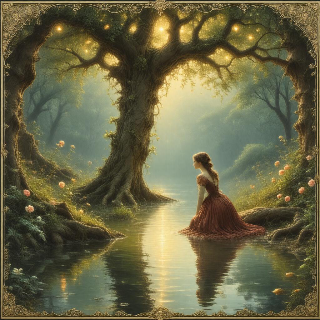 AI-created image of Pre-Raphaelite poetry