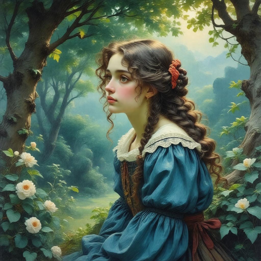 AI-created image of Pre-Raphaelitism