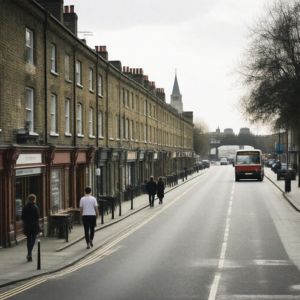 AI-created image of Prebend Street, Islington, London