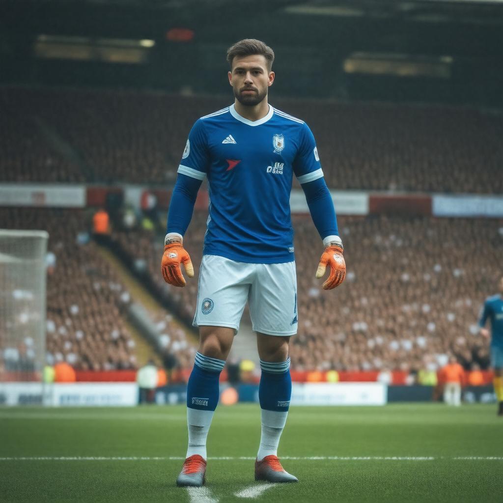 AI-created image of Premier League (as goalkeeper)
