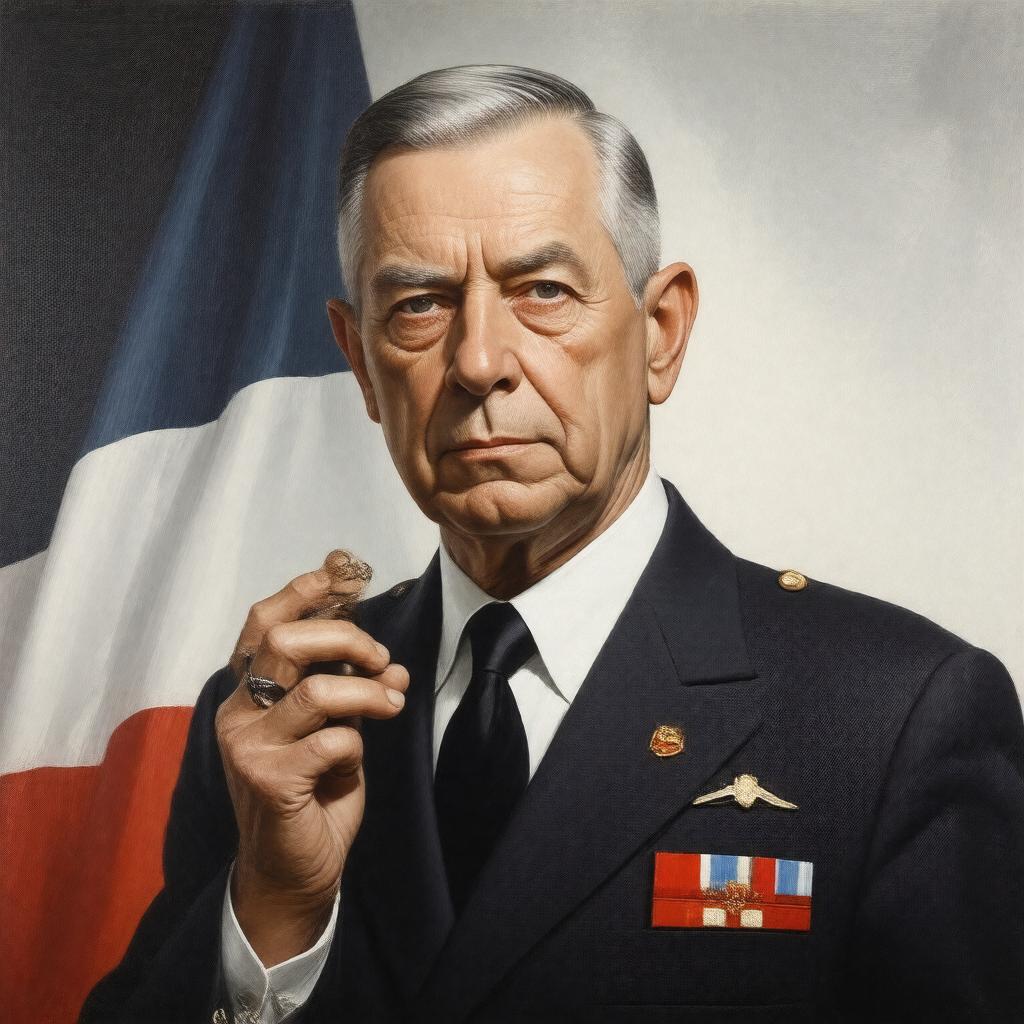 AI-created image of President Charles de Gaulle