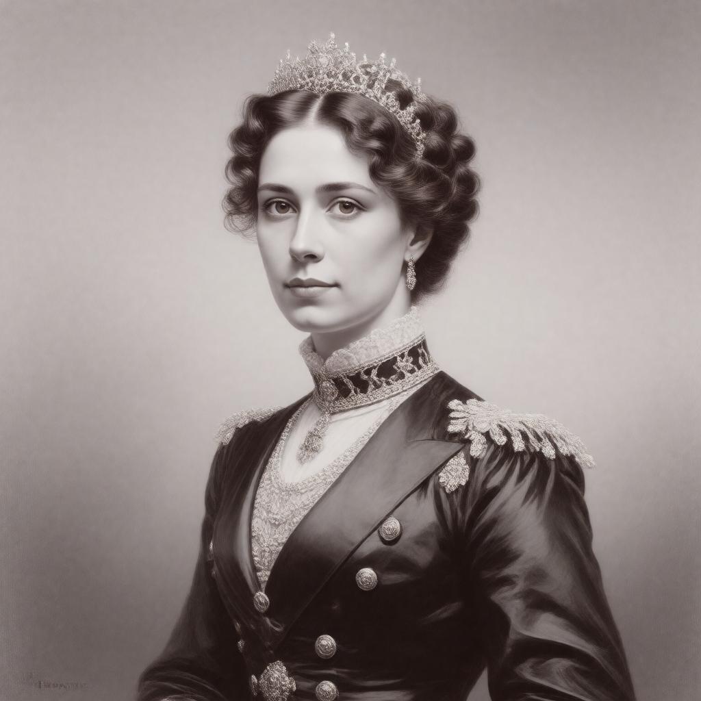Click to view larger image AI-created image of Princess Alexandra of Saxe-Coburg and Gotha