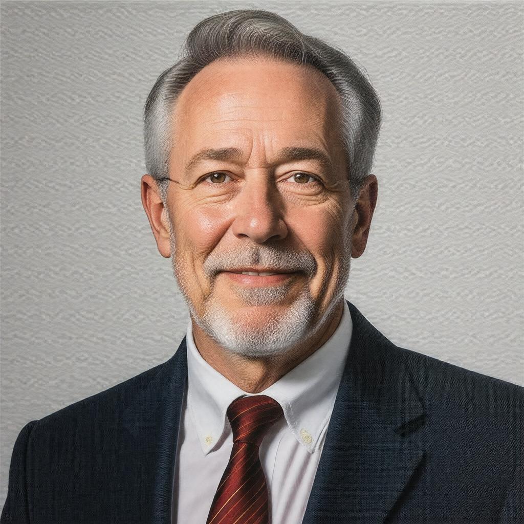 Click to view larger image AI-created image of Professor Simon Peach