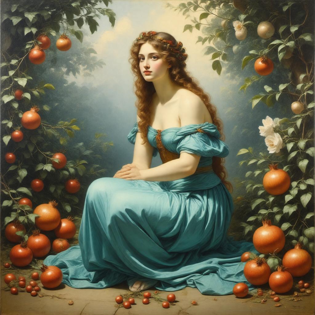 AI-created image of Proserpine (Rossetti painting)