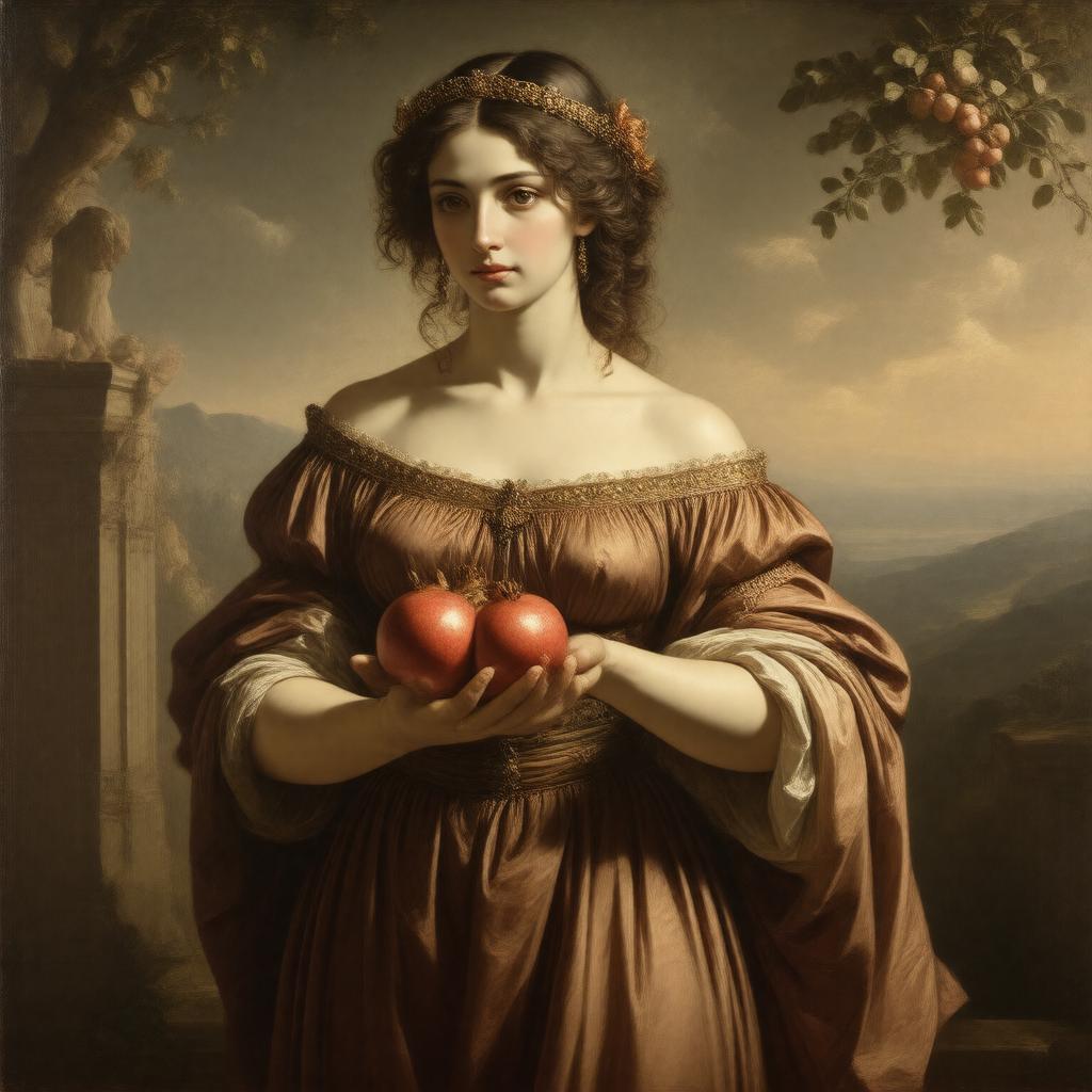 AI-created image of Proserpine (painting by Dante Gabriel Rossetti)