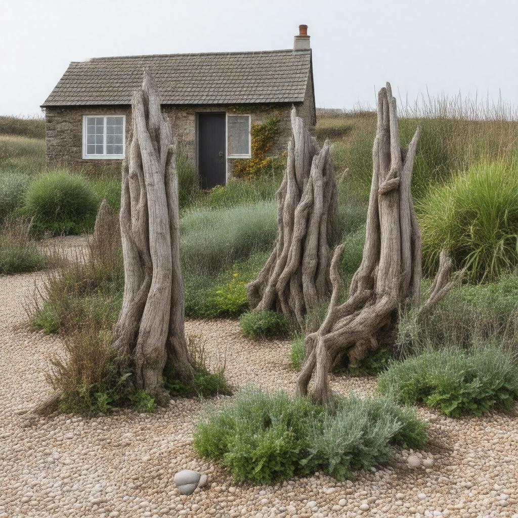 AI-created image of Prospect Cottage garden