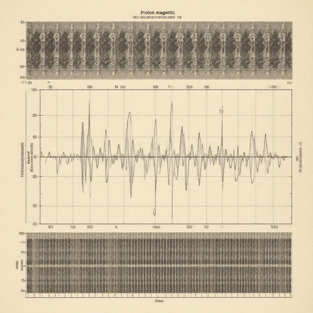Click to view larger image AI-created image of Proton magnetic resonance relaxation in solids by transient methods