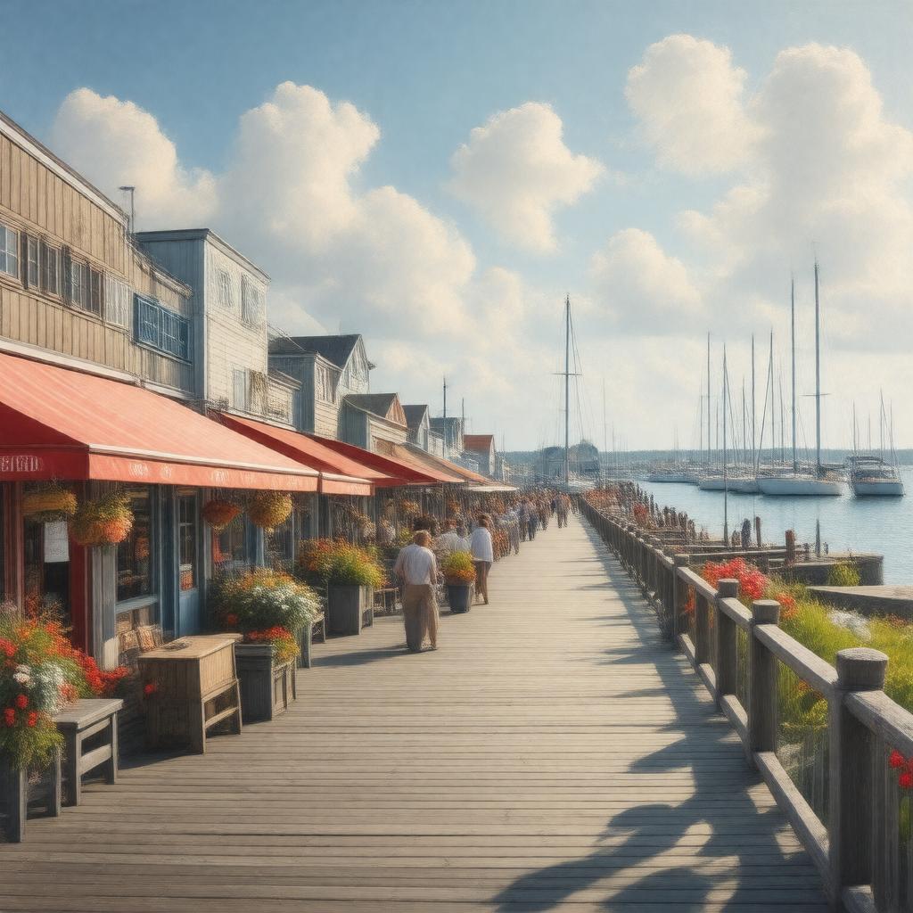 AI-created image of Provincetown Harbor Boardwalk