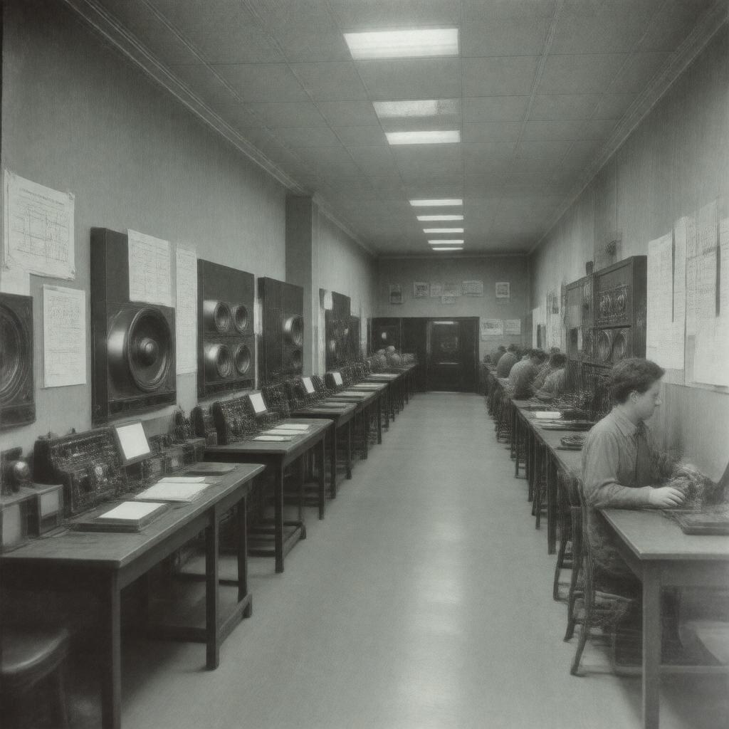 Click to view larger image AI-created image of Psycho-Acoustic Laboratory, Harvard University (WWII)