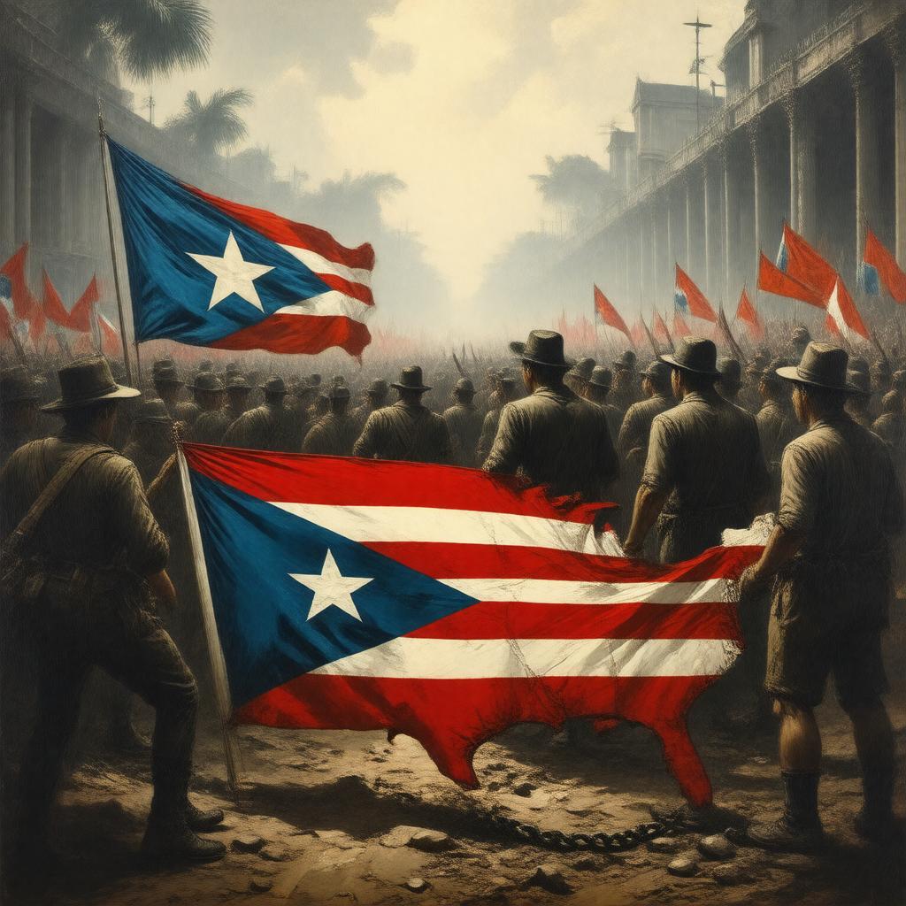 Click to view larger image AI-created image of Puerto Rican independence movement