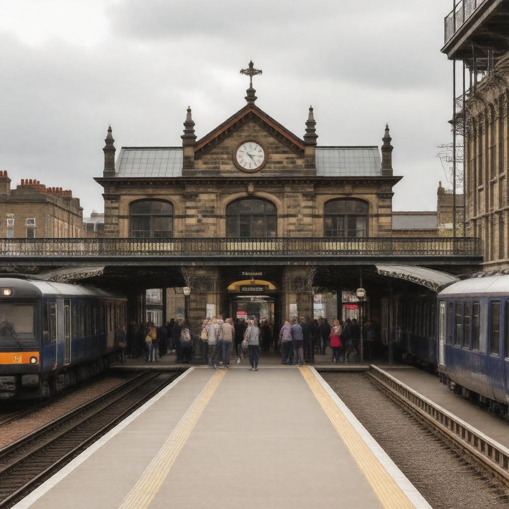 AI-created image of Putney railway station