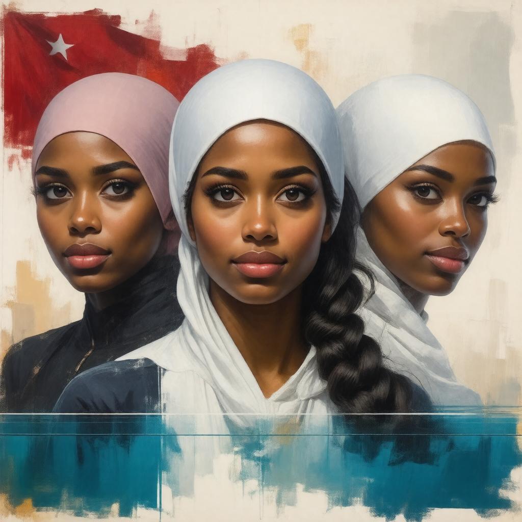 AI-created image of Qatar (first female Olympic athletes)