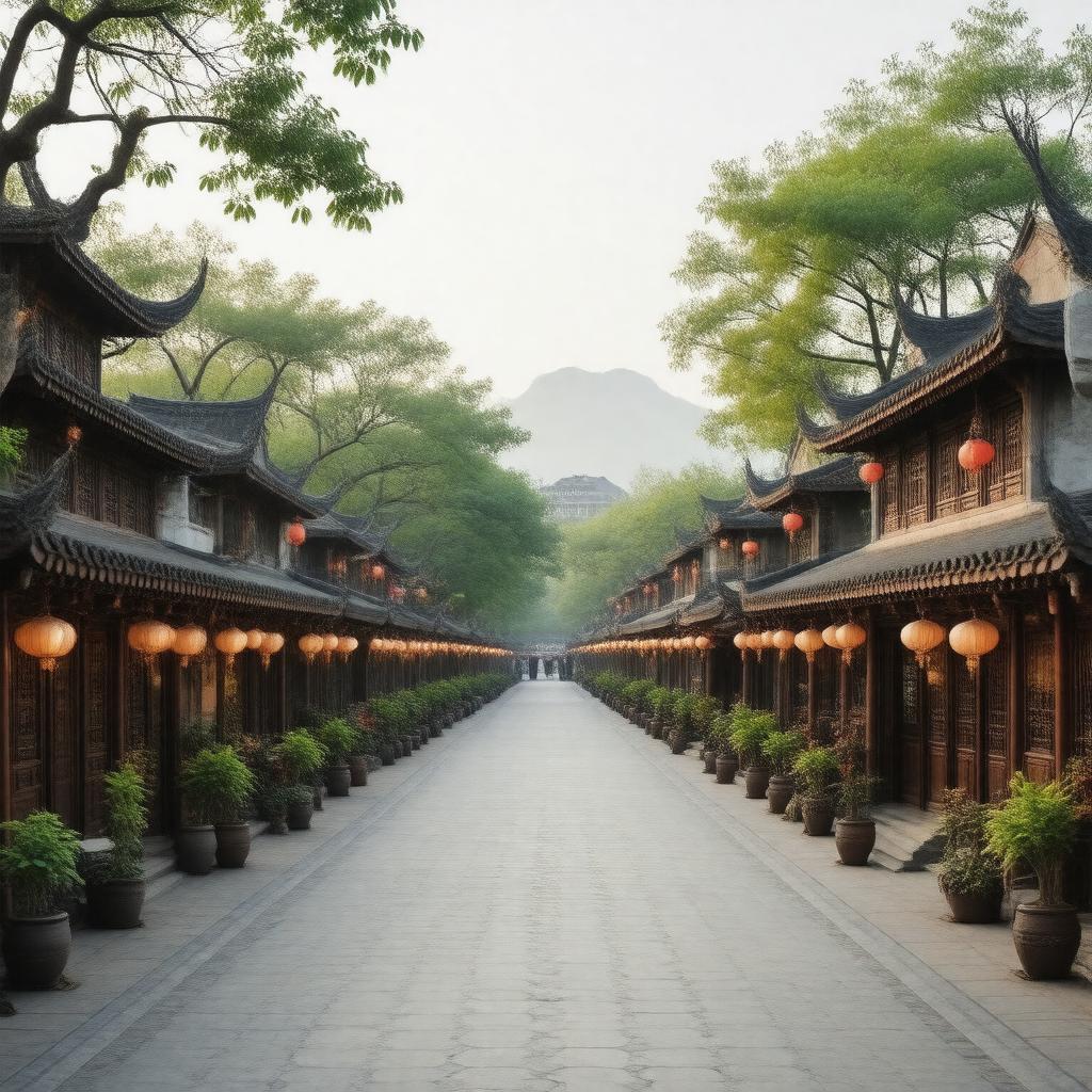 Click to view larger image AI-created image of Qinghefang Ancient Street